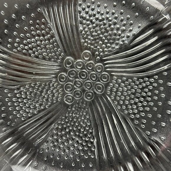 Vintage Libbey Harmony Clear Glass Bowl Set- Sculptured Leaf Bubble Design - Picture 5 of 5